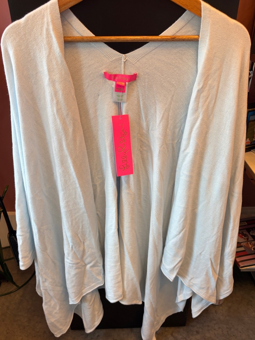 Lilly Pulitzer Pale Blue Open Front Draped Wrap
